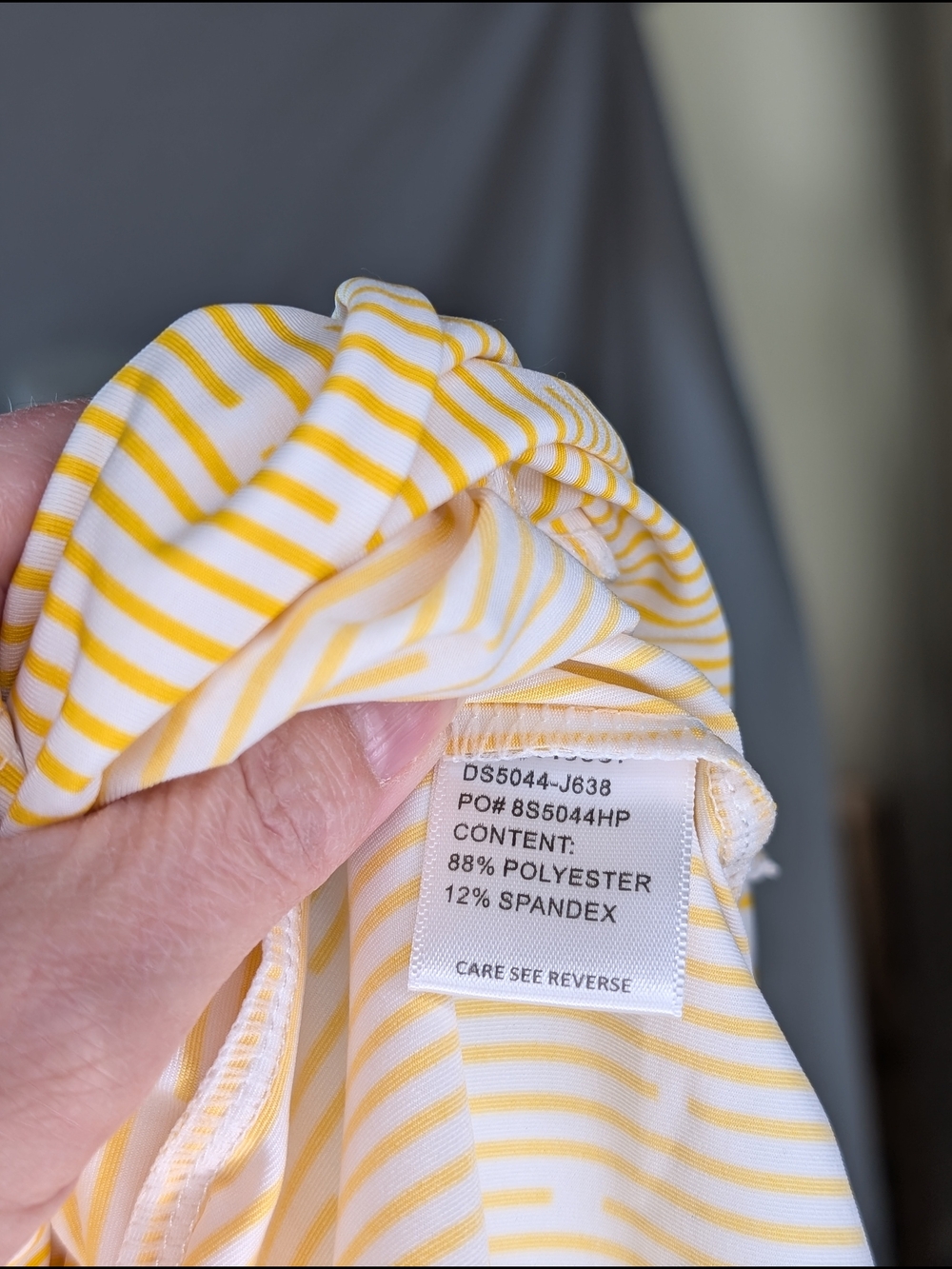 Tail Shirt Womens Medium Yellow White Stripes Camille Curved Front Hem Drape NWT - Picture 5 of 6